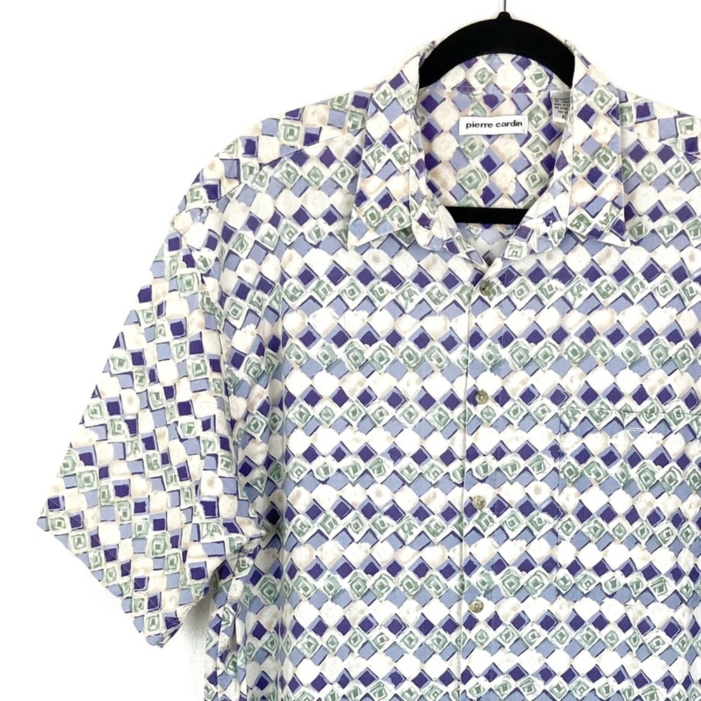 Vintage Pierre Cardin Short Sleeve Shirt XL Geometric